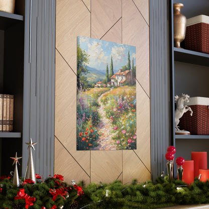 countryside house with garden in medieval times Digital Oil Painting Print Canvas Gallery Wraps