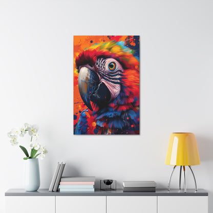 Macaw Parrot - Digital Illustration Canvas Gallery Wraps