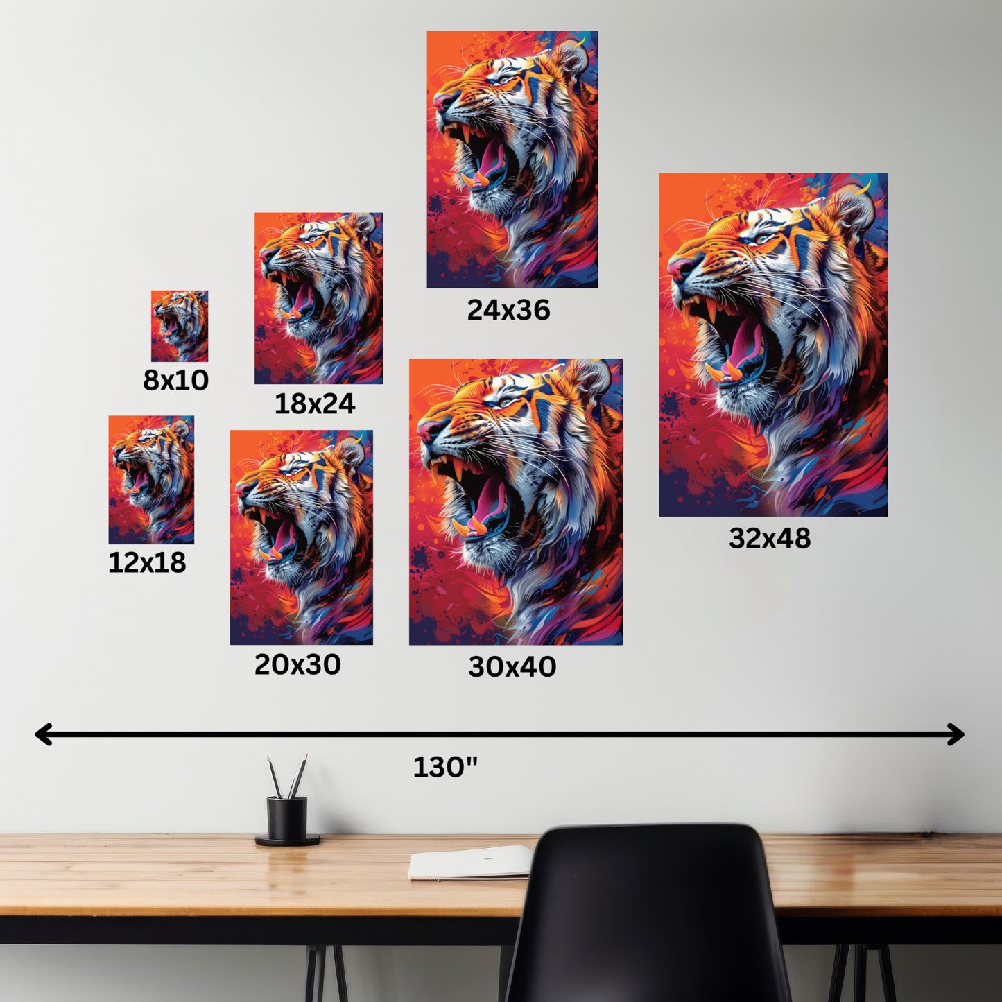 Tiger - Illustration Canvas Gallery Wraps