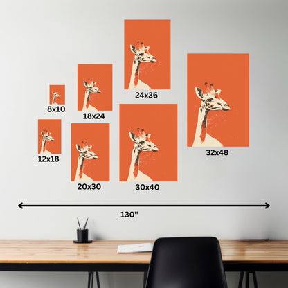 Giraffe Digital Illustration Canvas Gallery Wraps