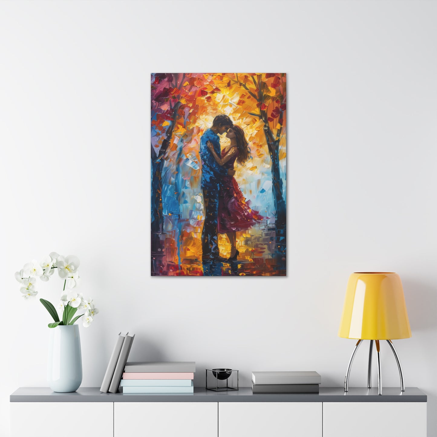 Couple - Leonid Afremov Style Digital Oil Painting Canvas Gallery Wraps