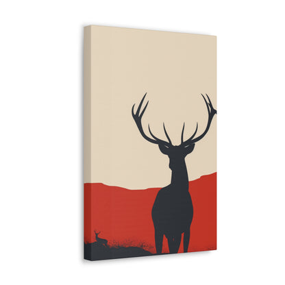 Reindeer with antlers  Digital Illustration Canvas Gallery Wraps