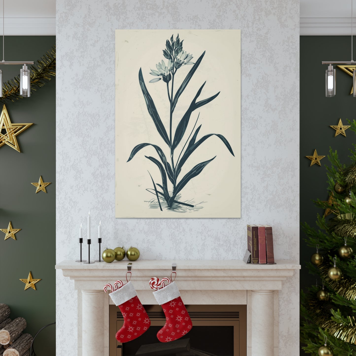 Grass Flower Digital Illustration Canvas Gallery Wraps