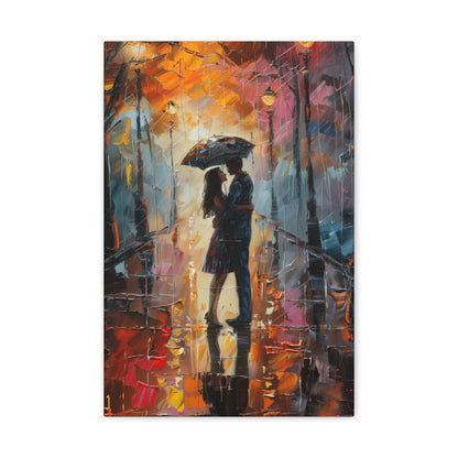 Couple - Leonid Afremov Style Digital Oil Painting Canvas Gallery Wraps