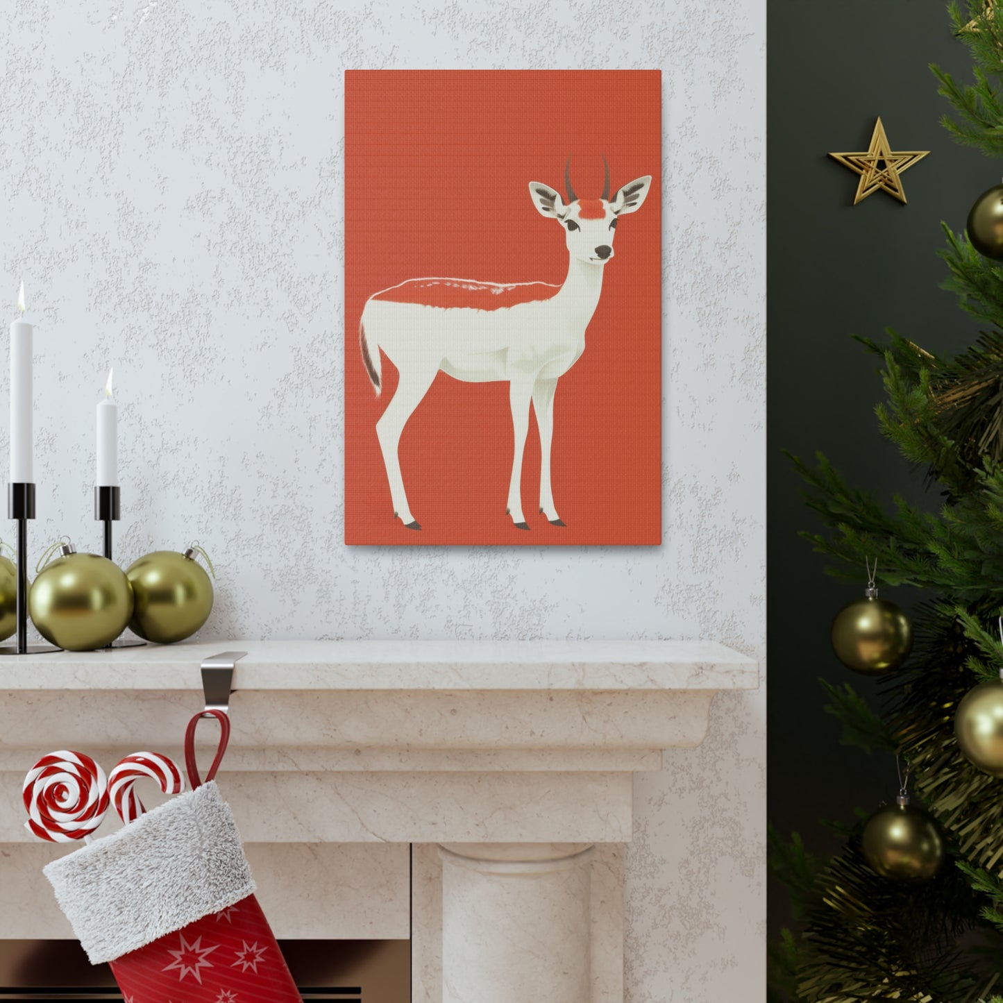 Deer Digital Illustration Canvas Gallery Wraps