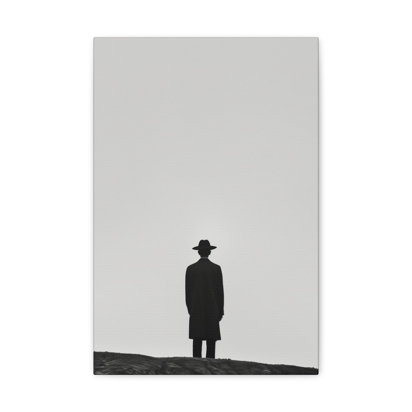 Man Wearing Suit and Porkpie Hat - Takeshi Kitano Style Digital Illustration Canvas Gallery Wraps