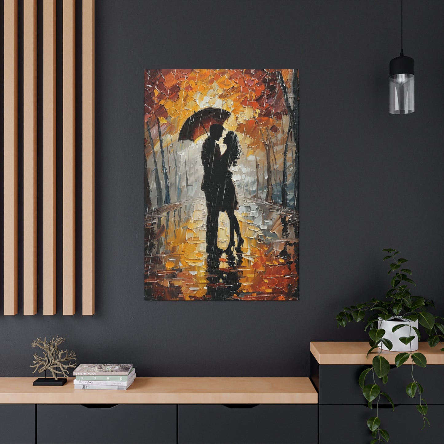 Couple - Leonid Afremov Style Digital Oil Painting Canvas Gallery Wraps