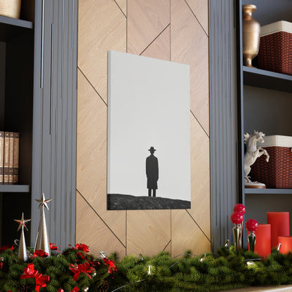 Man Wearing Suit and Porkpie Hat - Takeshi Kitano Style Digital Illustration Canvas Gallery Wraps