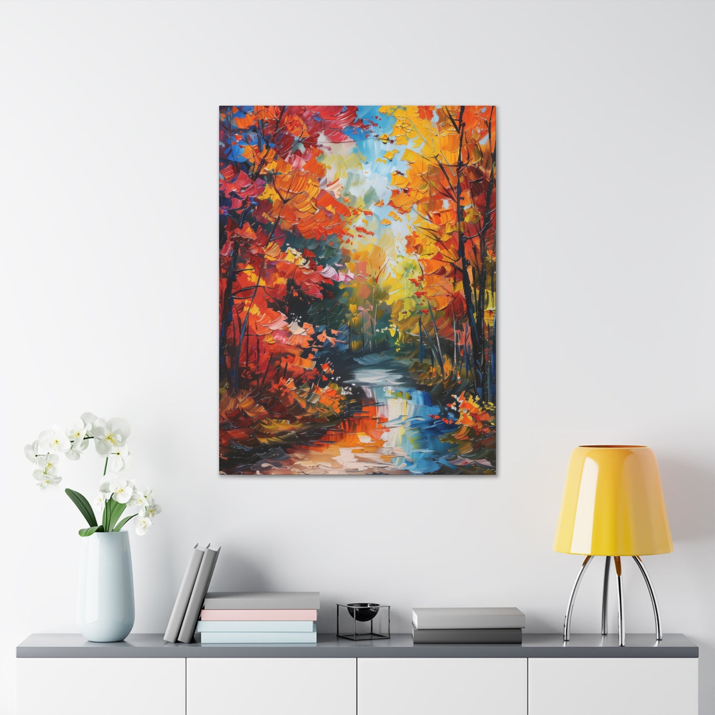 Road Through Autumn Flower Forest - Leonid Afremov Oil Painting Canvas Gallery Wraps