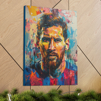 Lionel Messi - Abstract Digital Painting Canvas Gallery Wraps