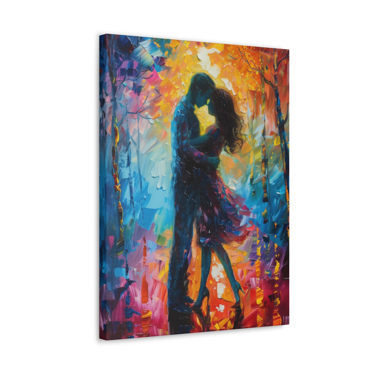 Couple - Leonid Afremov Style Digital Oil Painting Canvas Gallery Wraps