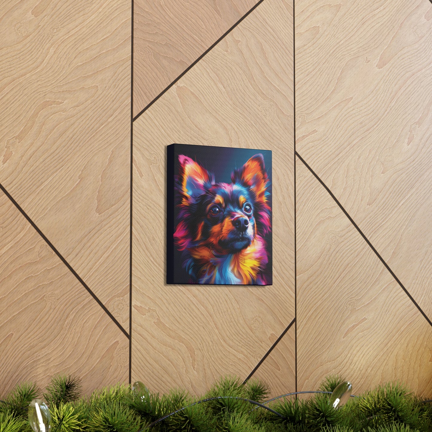 Papillon Dog - Abstract Illustration Canvas Gallery Wraps