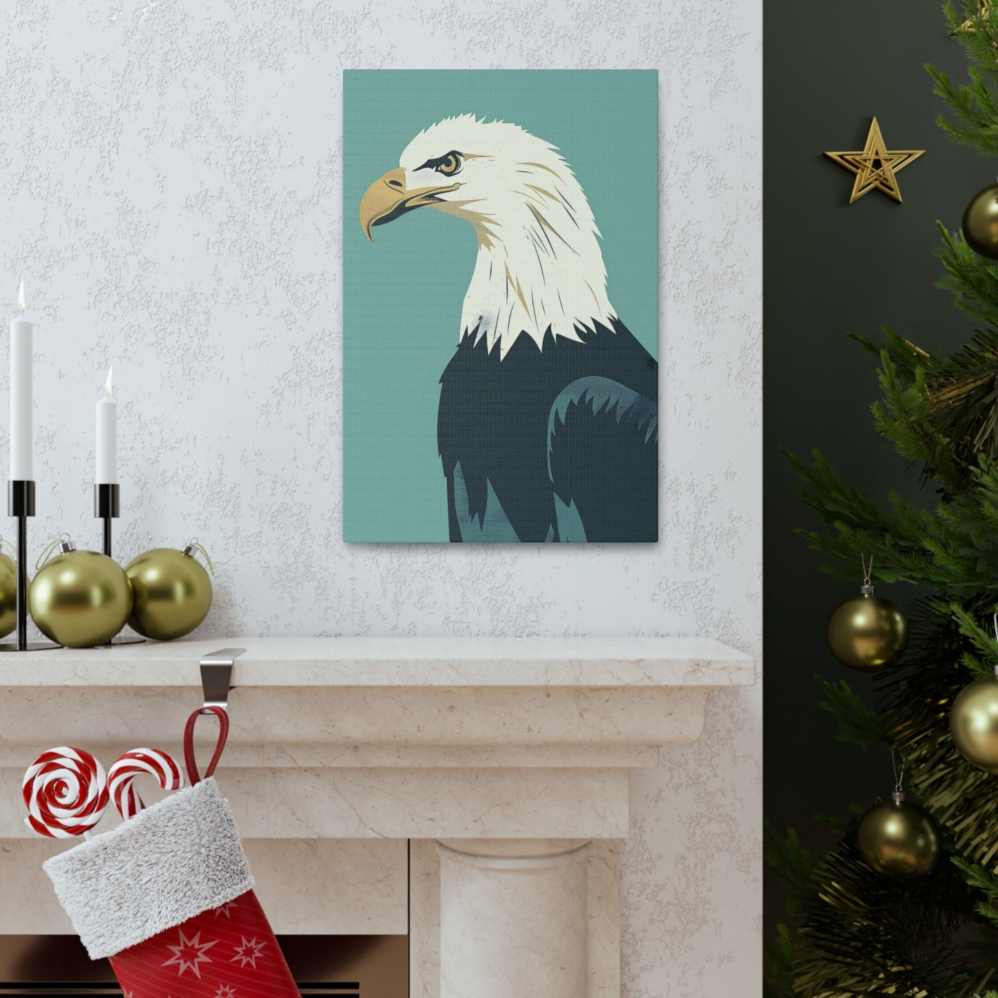 Bald Eagle Digital Illustration Canvas Gallery Wraps