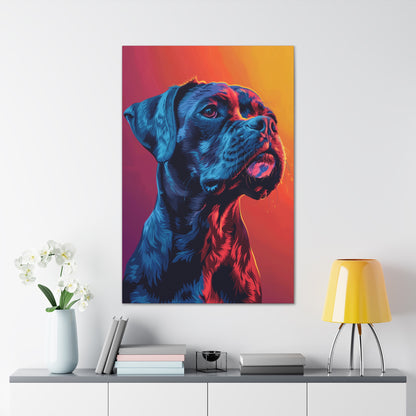 American Pit Bull Terrier Dog - Abstract Illustration Canvas Gallery Wraps