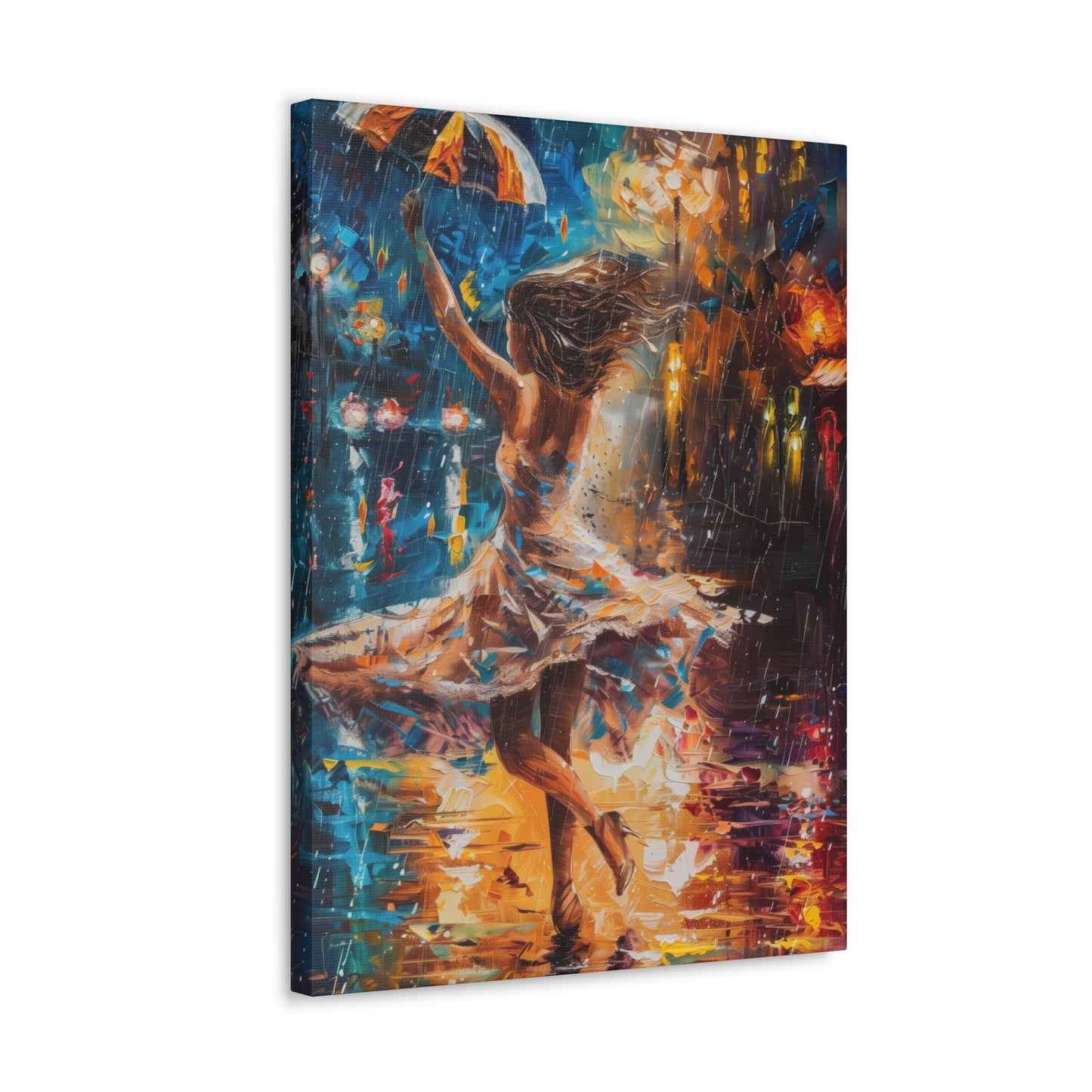 Dancing in the Rain - Leonid Afremov Style Digital Print Canvas Gallery Wraps