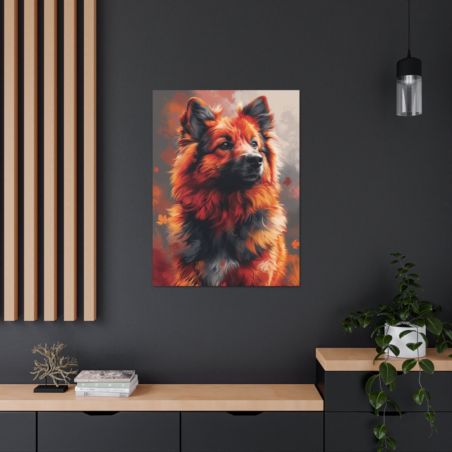 Papillon Dog - Abstract Illustration Canvas Gallery Wraps