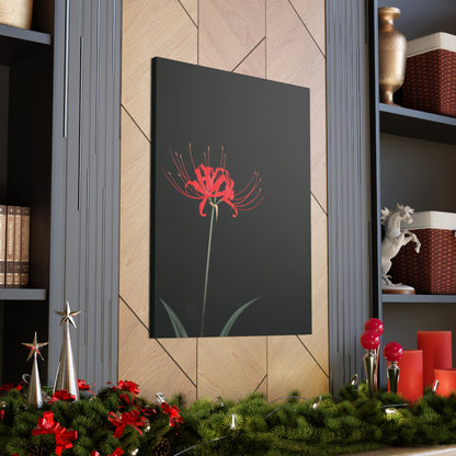 Red Spider Lily Flower Digital Illustration Canvas Gallery Wraps