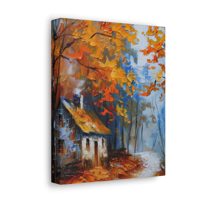 Old House Near the Road Through Autumn Forest - Leonid Afremov Oil Painting Canvas Gallery Wraps