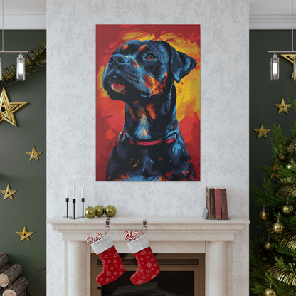 Rottweiler Dog - Abstract Illustration Canvas Gallery Wraps