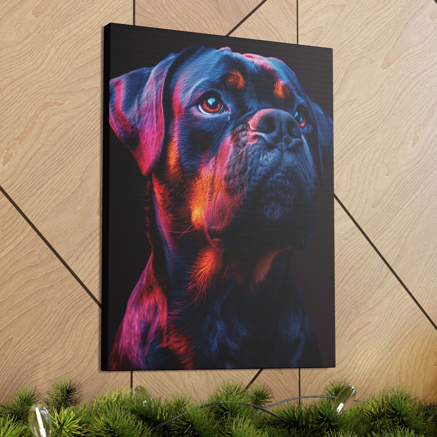 Rottweiler Dog - Abstract Illustration Canvas Gallery Wraps