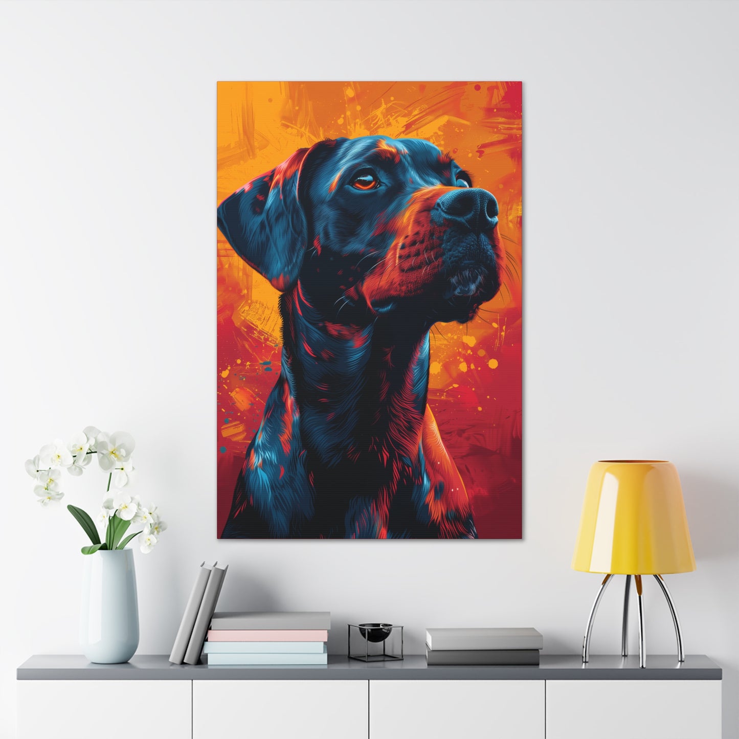 Rottweiler Dog - Abstract Illustration Canvas Gallery Wraps