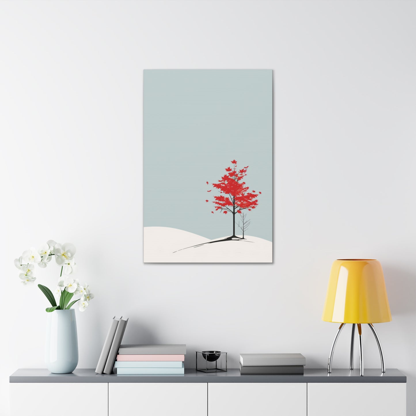 Maple Tree in Winter - Illustration Canvas Gallery Wraps