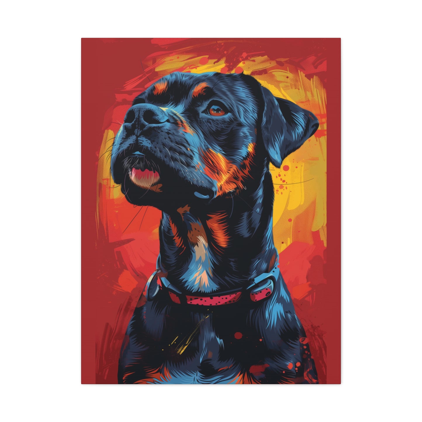 Rottweiler Dog - Abstract Illustration Canvas Gallery Wraps