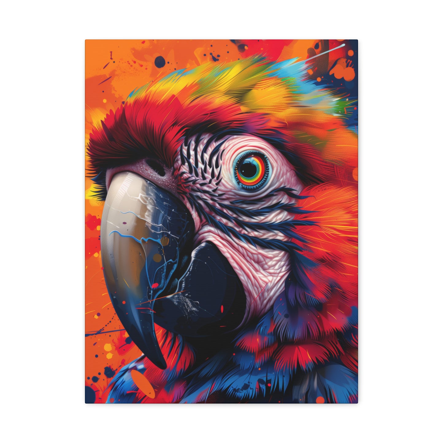 Macaw Parrot - Digital Illustration Canvas Gallery Wraps