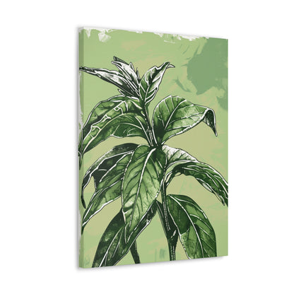 Plant Leaves Digital Illustration Canvas Gallery Wraps