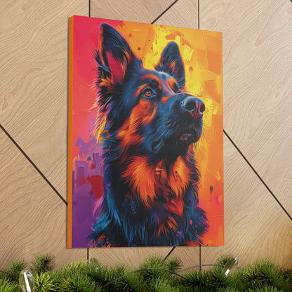 German Shepherd - Abstract Illustration Canvas Gallery Wraps