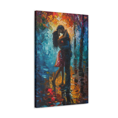 Couple - Leonid Afremov Style Digital Oil Painting Canvas Gallery Wraps