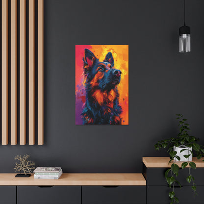 German Shepherd - Abstract Illustration Canvas Gallery Wraps