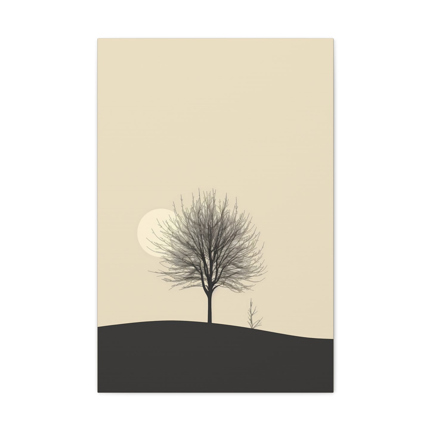 Lone Leafless Tree - Illustration Canvas Gallery Wraps