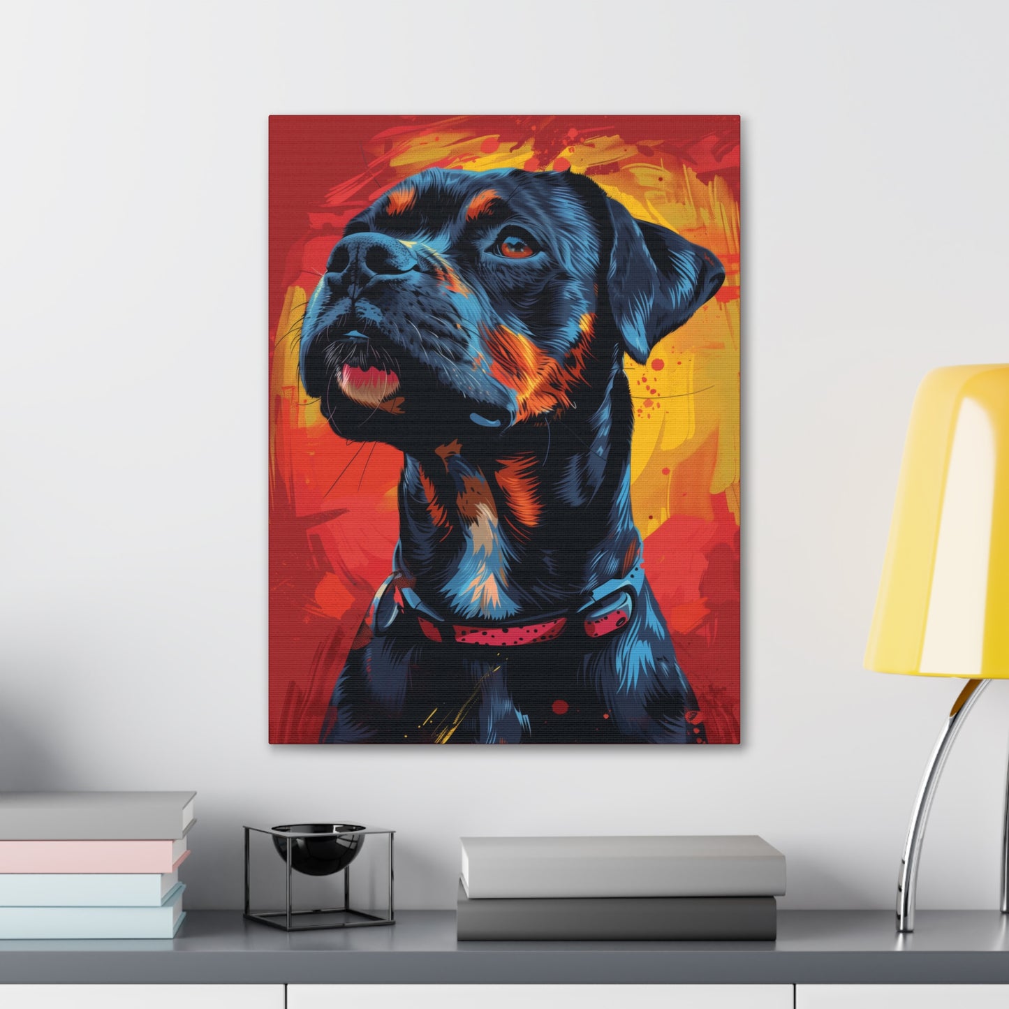 Rottweiler Dog - Abstract Illustration Canvas Gallery Wraps