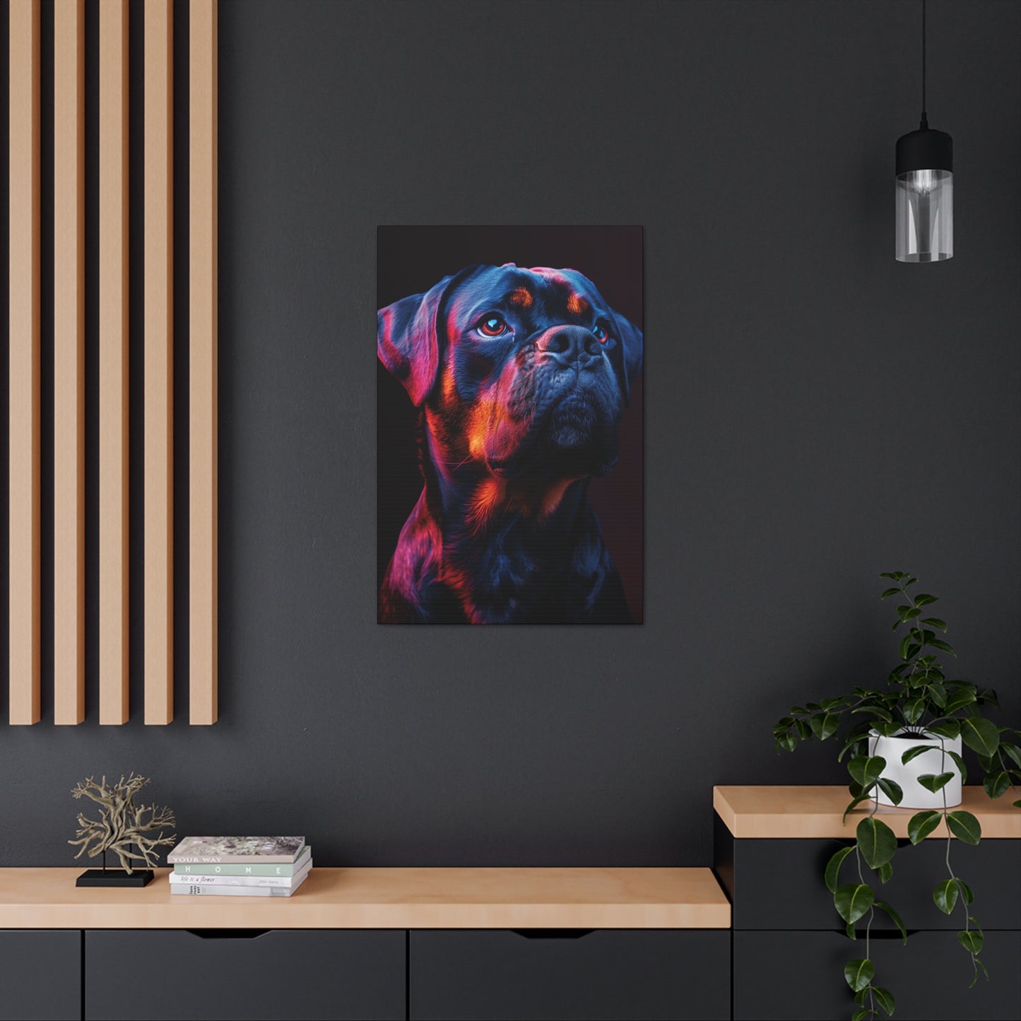 Rottweiler Dog - Abstract Illustration Canvas Gallery Wraps