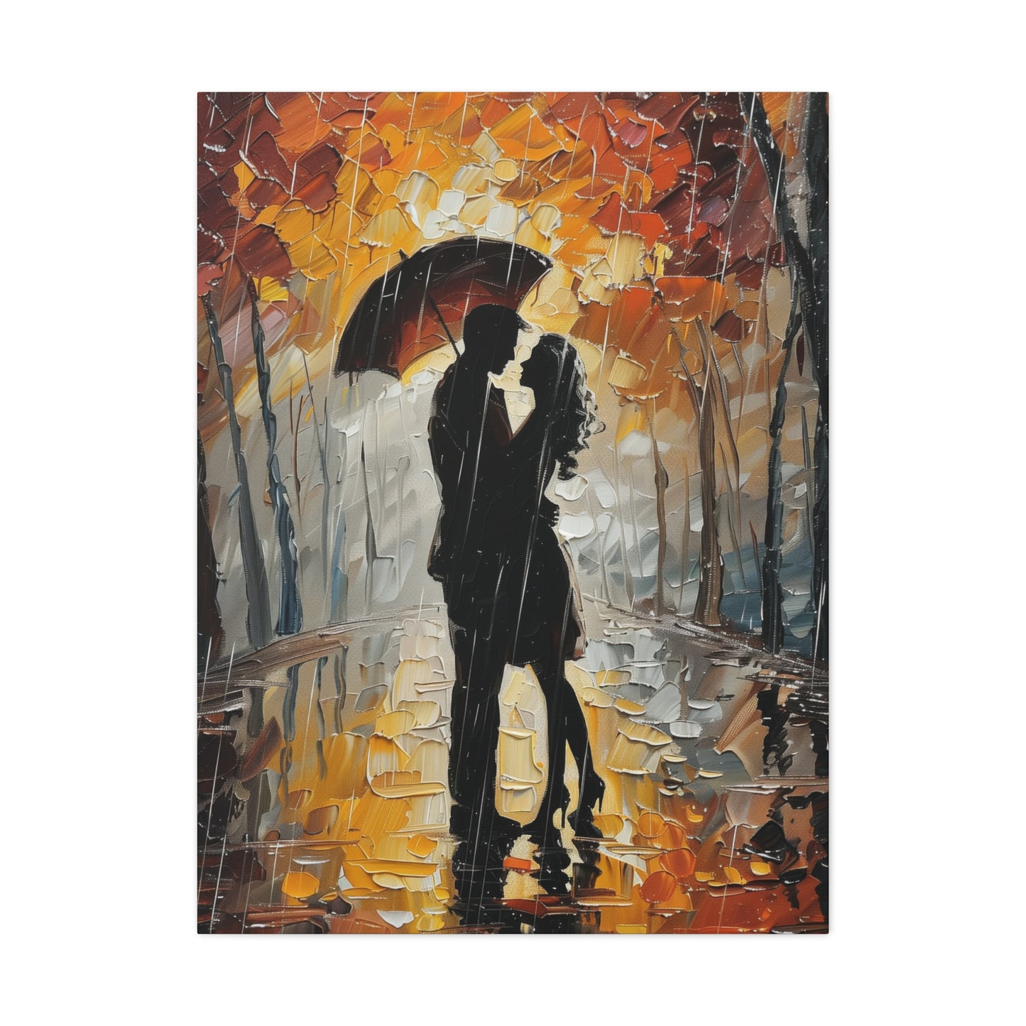 Couple - Leonid Afremov Style Digital Oil Painting Canvas Gallery Wraps