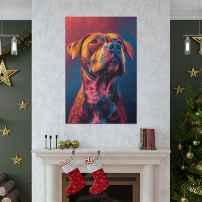 American Pit Bull Terrier - Abstract Illustration Canvas Gallery Wraps