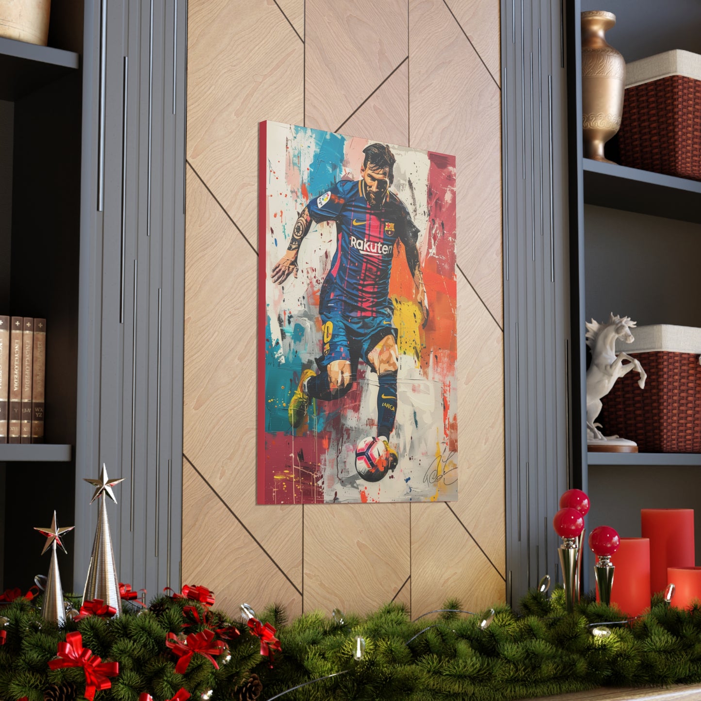 Lionel Messi - Abstract Digital Painting Canvas Gallery Wraps