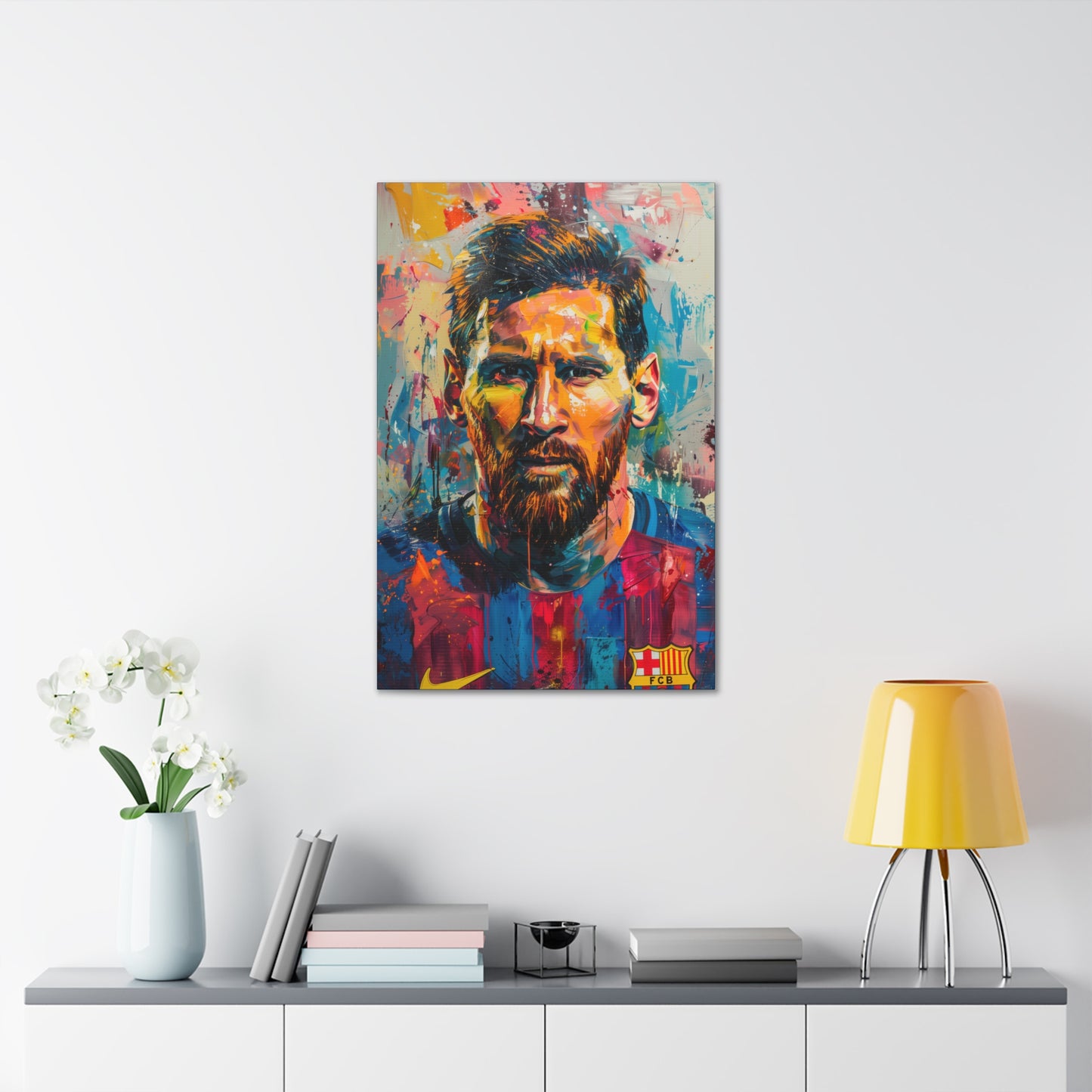 Lionel Messi - Abstract Digital Painting Canvas Gallery Wraps