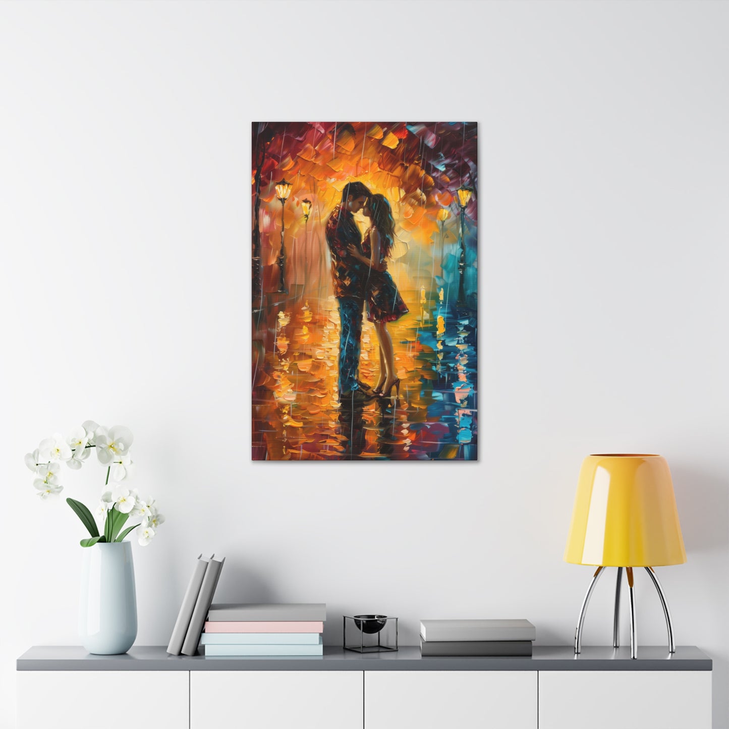 Couple - Leonid Afremov Style Digital Oil Painting Canvas Gallery Wraps