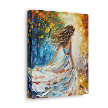 bride walking in street - Leonid Afremov Style Digital Print Canvas Gallery Wraps