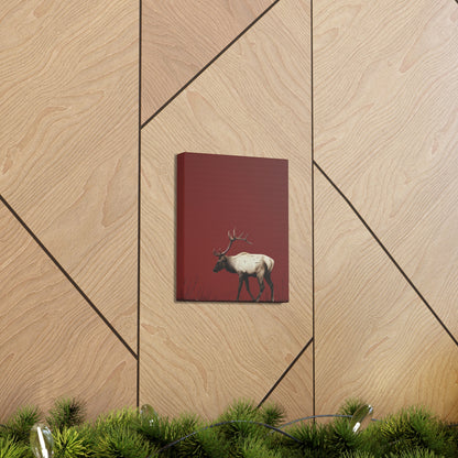 Moose with Antlers Digital Illustration Canvas Gallery Wraps