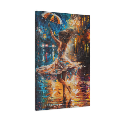 Dancing in the Rain - Leonid Afremov Style Digital Print Canvas Gallery Wraps