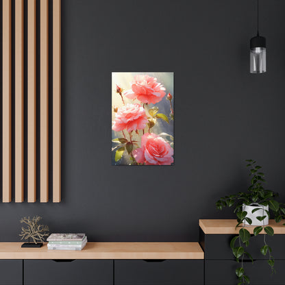 Rose Flowers - Watercolor Painting Digital Illustration Canvas Gallery Wraps