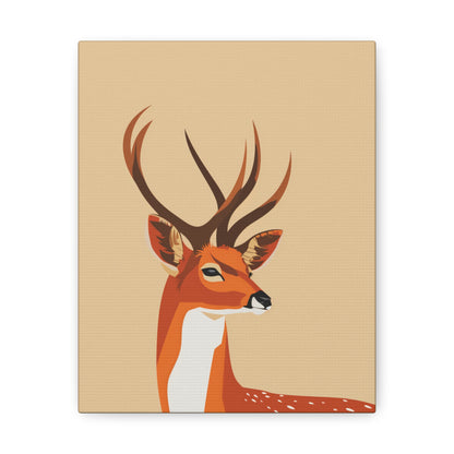 Deer with Antlers Digital Illustration Canvas Gallery Wraps