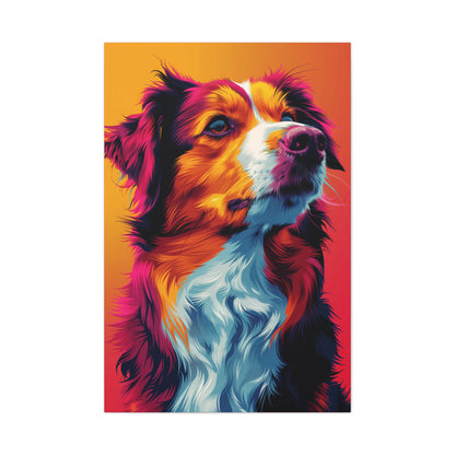 Border Collie Dog - Abstract Illustration Canvas Gallery Wraps