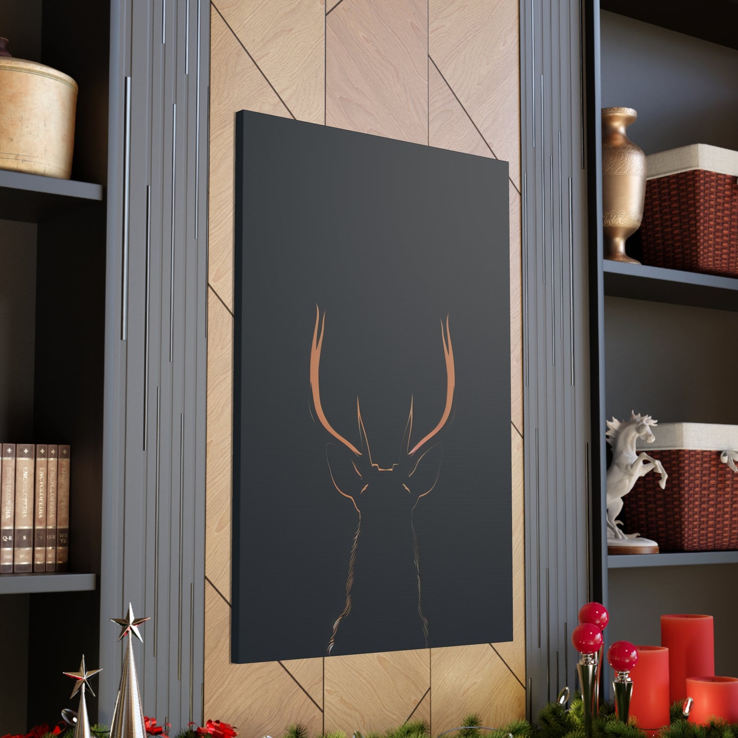 Reindeer antlers  Digital Illustration Canvas Gallery Wraps