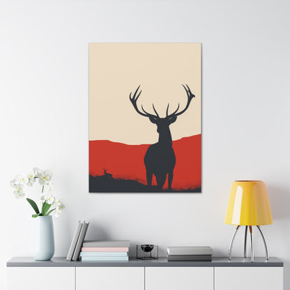 Reindeer with antlers  Digital Illustration Canvas Gallery Wraps