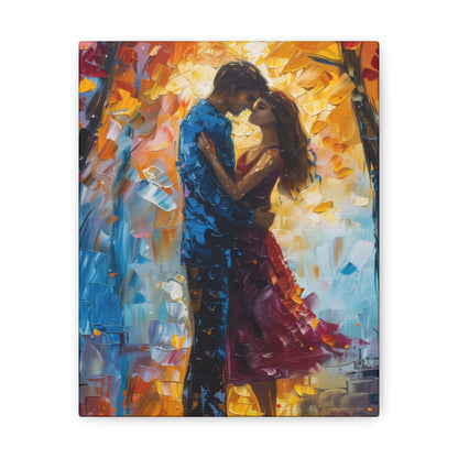 Couple - Leonid Afremov Style Digital Oil Painting Canvas Gallery Wraps