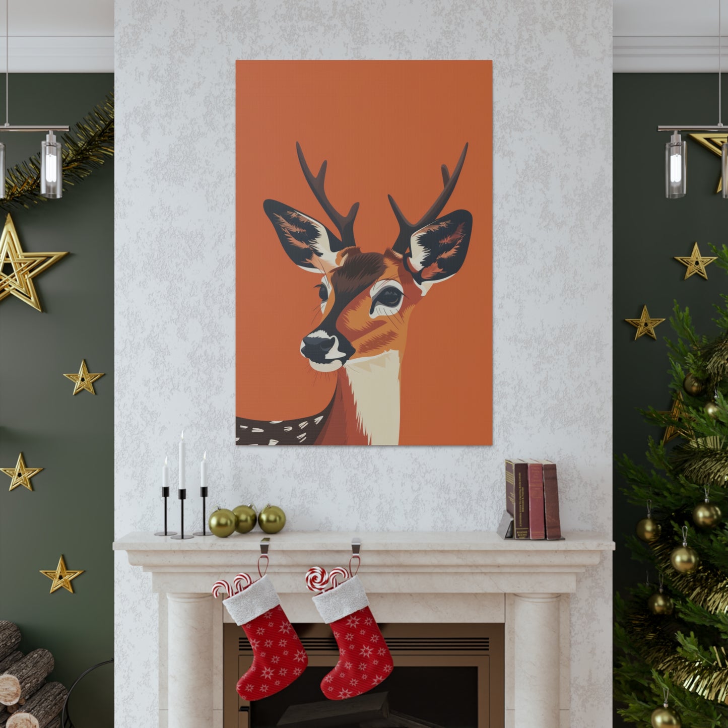 Deer - Digital Illustration Canvas Gallery Wraps